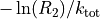 -\ln(R_{2})/k_{\mathrm{tot}}