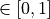 \in [0,1]