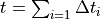t=\sum_{i=1}\Delta t_i